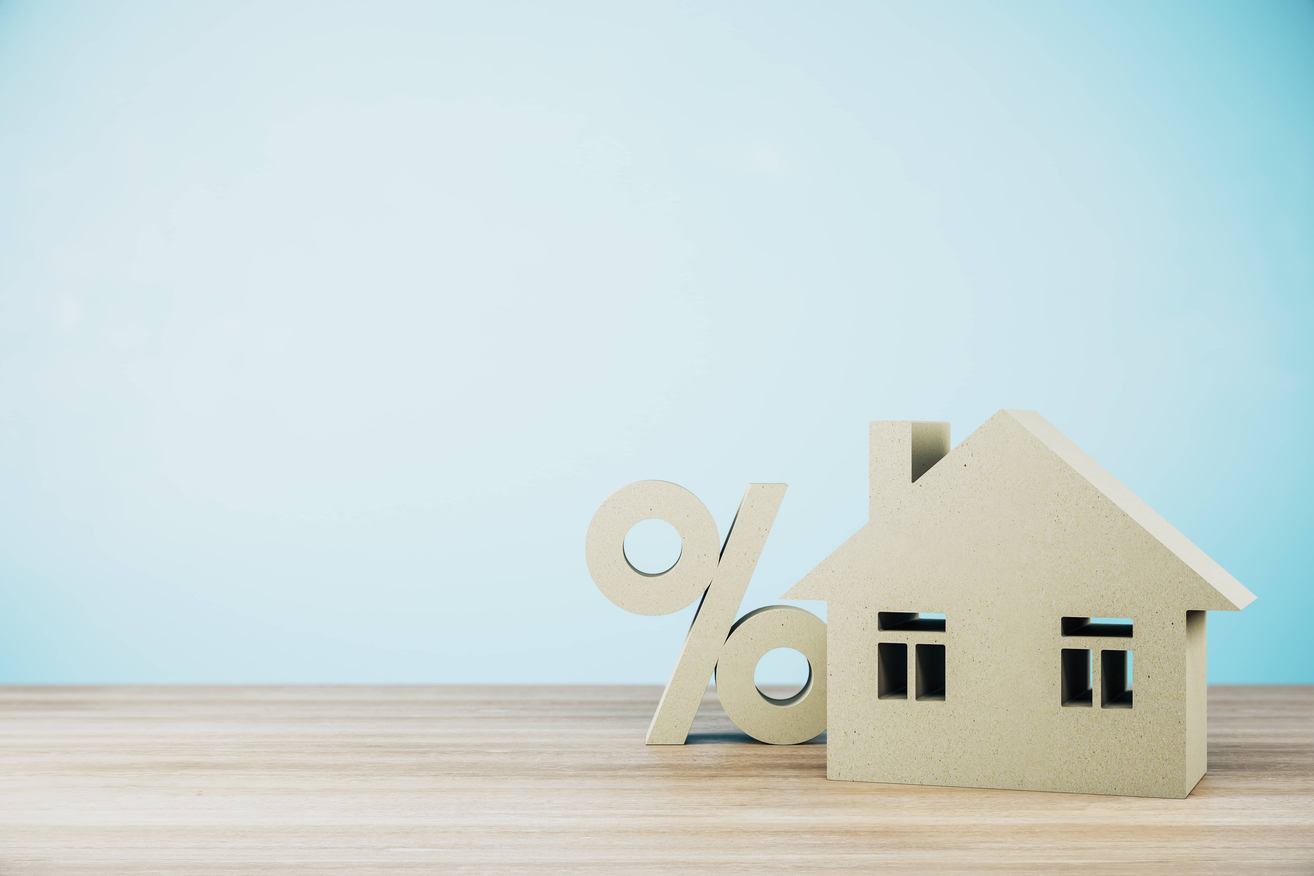 wooden percentage next to wooden home