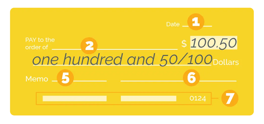 Check writing example