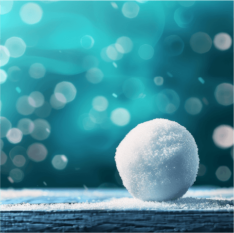 Snowball on snow representing the debt snowball repayment method