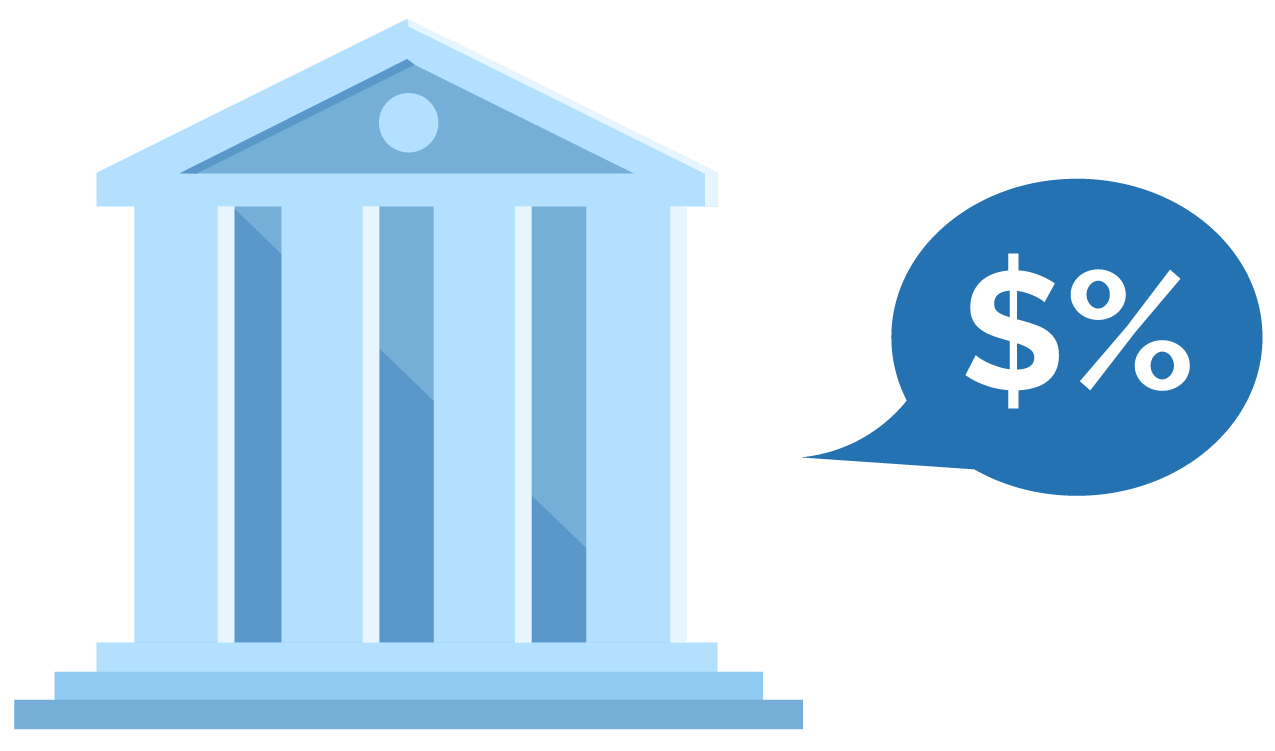 federal building with a speech bubble asking about taxes