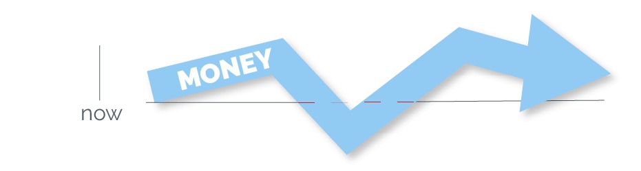 arrow going down on a graph