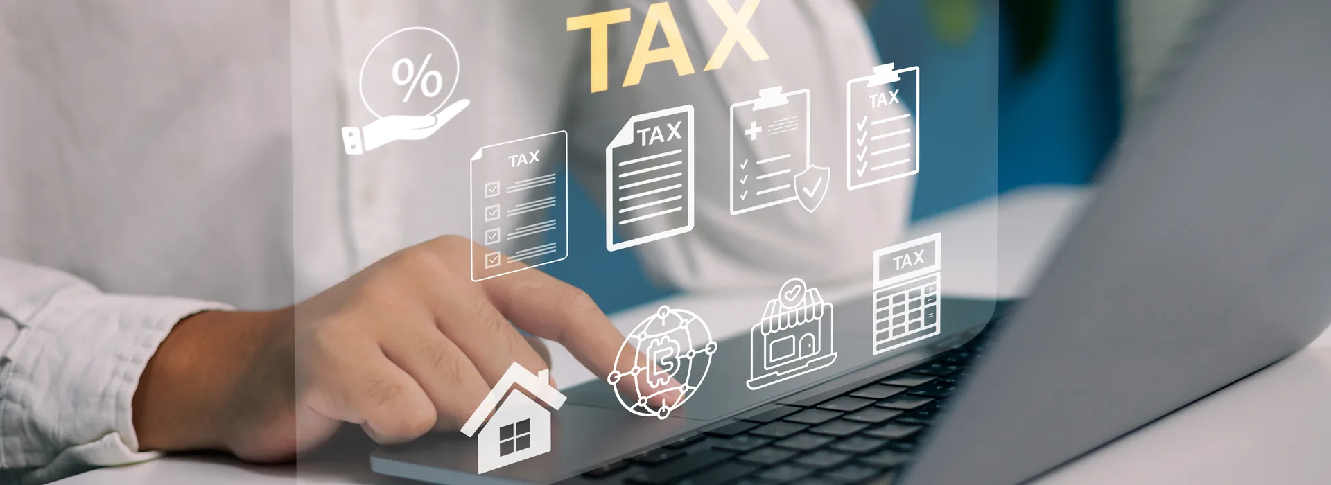Business professional filing a tax return online