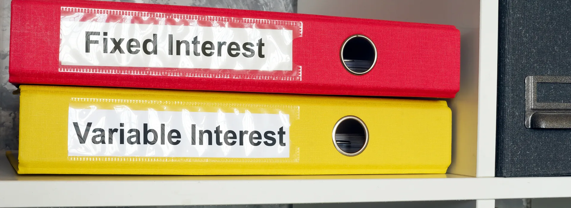 Folders labeled fixed interest and variable interest