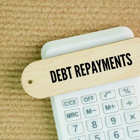 pay off debt written on calendar