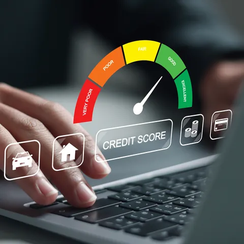 Credit score gauge used during loan prequalification