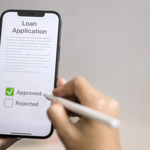 Personal loan application checklist displayed on a tablet