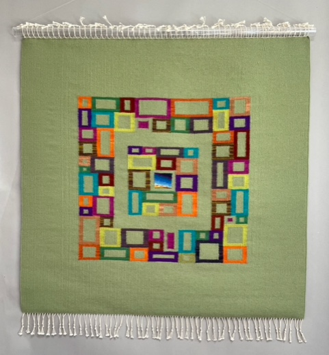 "Green Spring, Neon Frame” Fractured Square Series. 38”x40” - $3,800