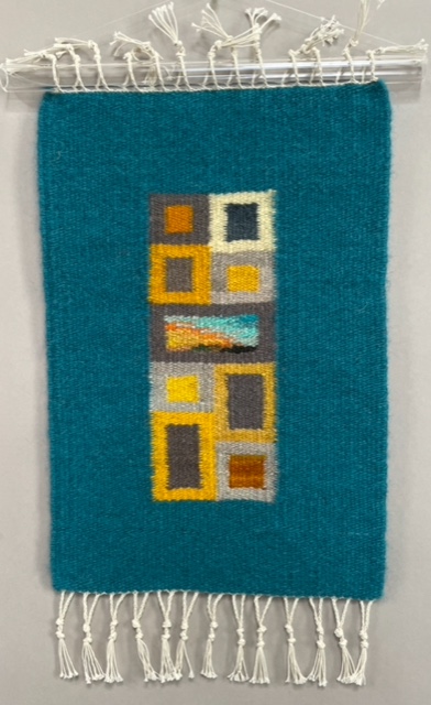 Turquoise w/Grey and Gold“ 15”x10” - $300