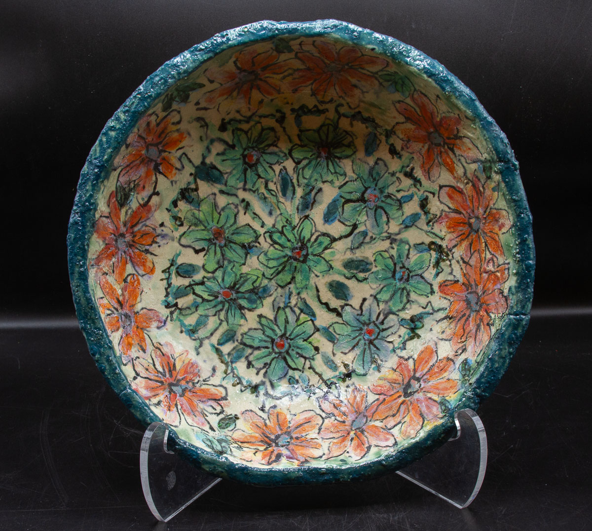 Green & Orange Flowers 12" - $200