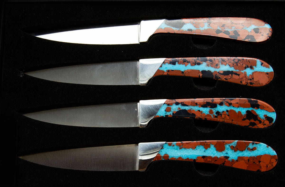 Vein Turquoise Steak Knive set - $495
