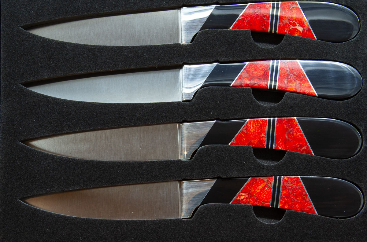 Coral & Onyx Steak Knive set - $495