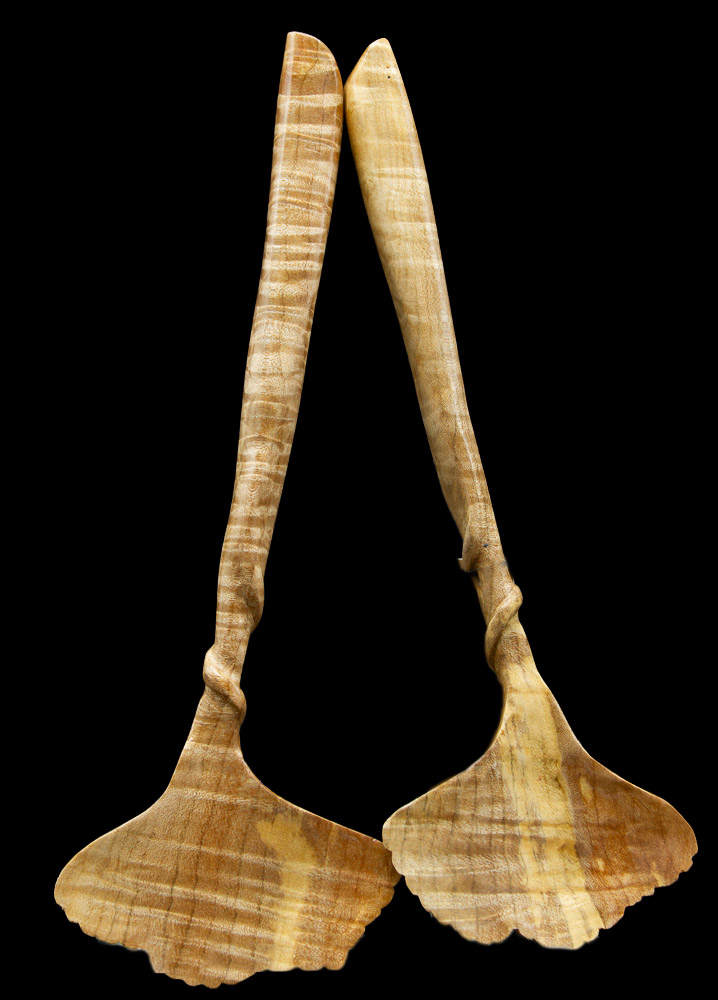 Silver Maple Salad Servers (Ginko) - $168