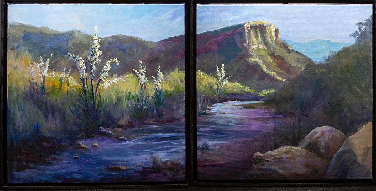 Rio Grande Allure (Diptych) 16x32 Oil on Stretched Canvas - $1500 
