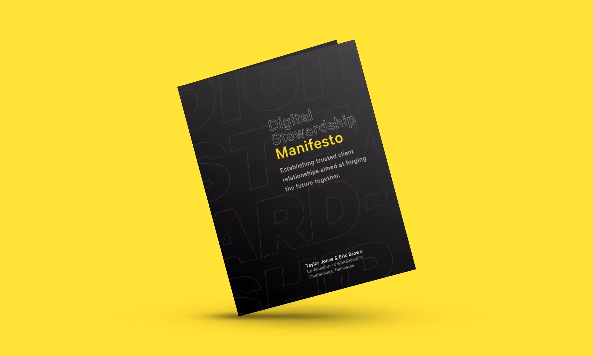 A mockup of a book reading "The Digital Stewardship Manifesto."