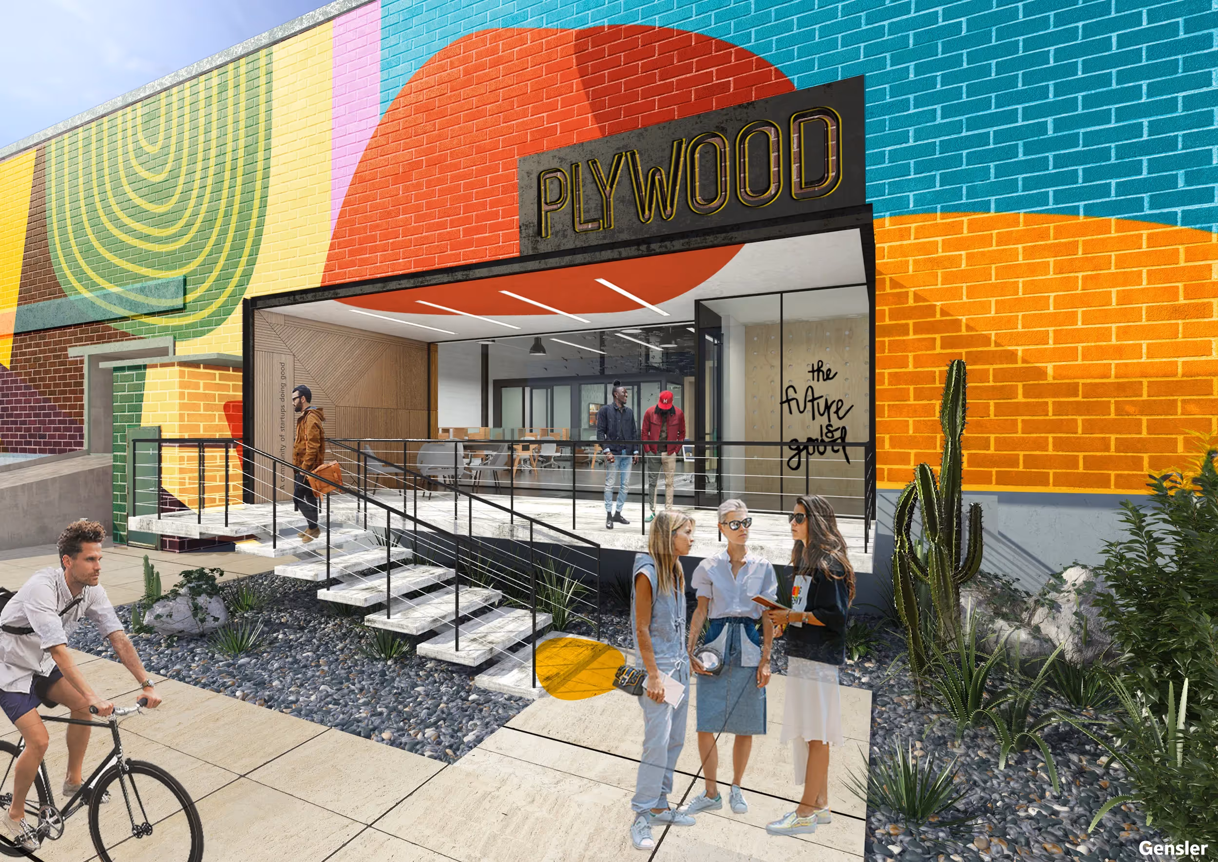 Architectural rendering of the Plywood office.