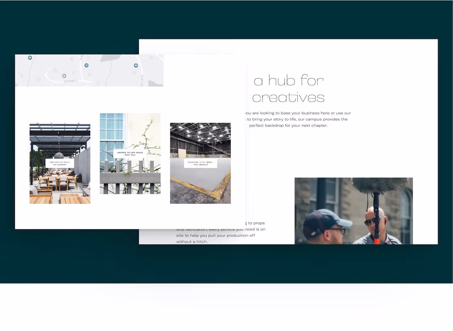 Two desktop mockups of Two desktop mockups of the Trilith website