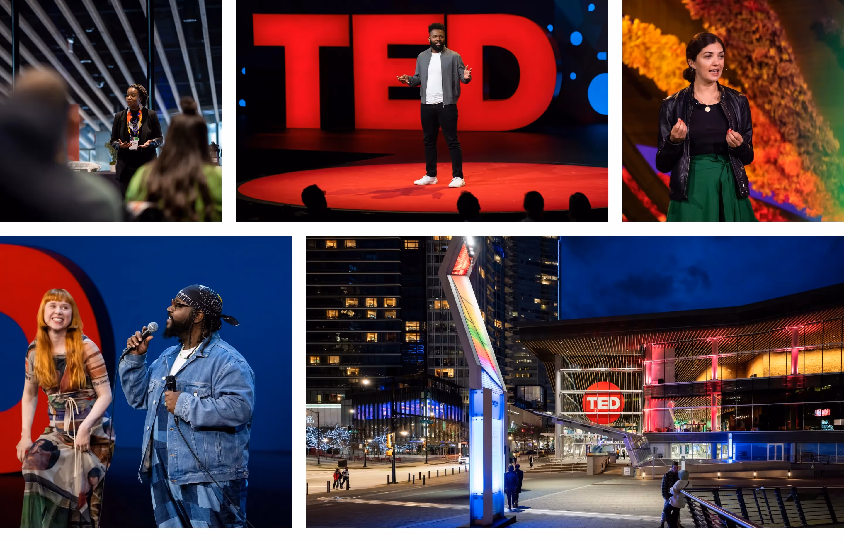 Grid of TED conference stage photos