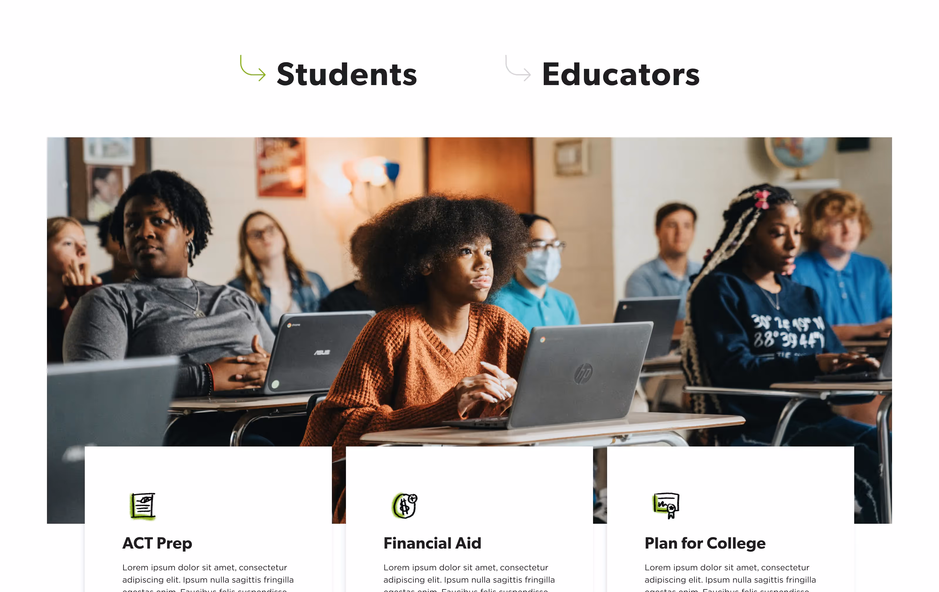 Photo section on the Get2College website