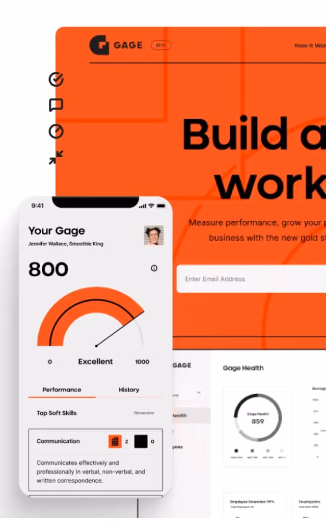 A composite of various elements that make up the GAGE UI.