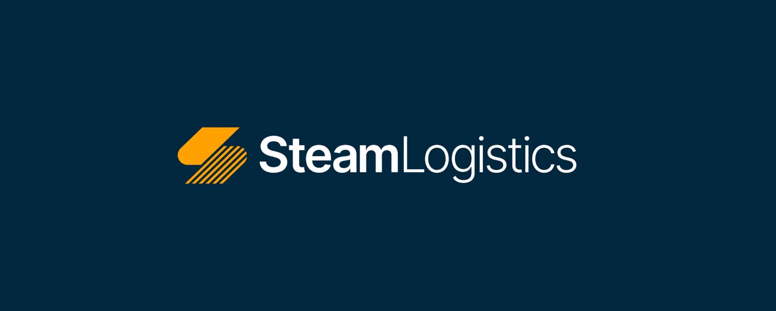 The Steam Logistics logo displayed on a dark blue background, featuring a stylized yellow icon and white text.