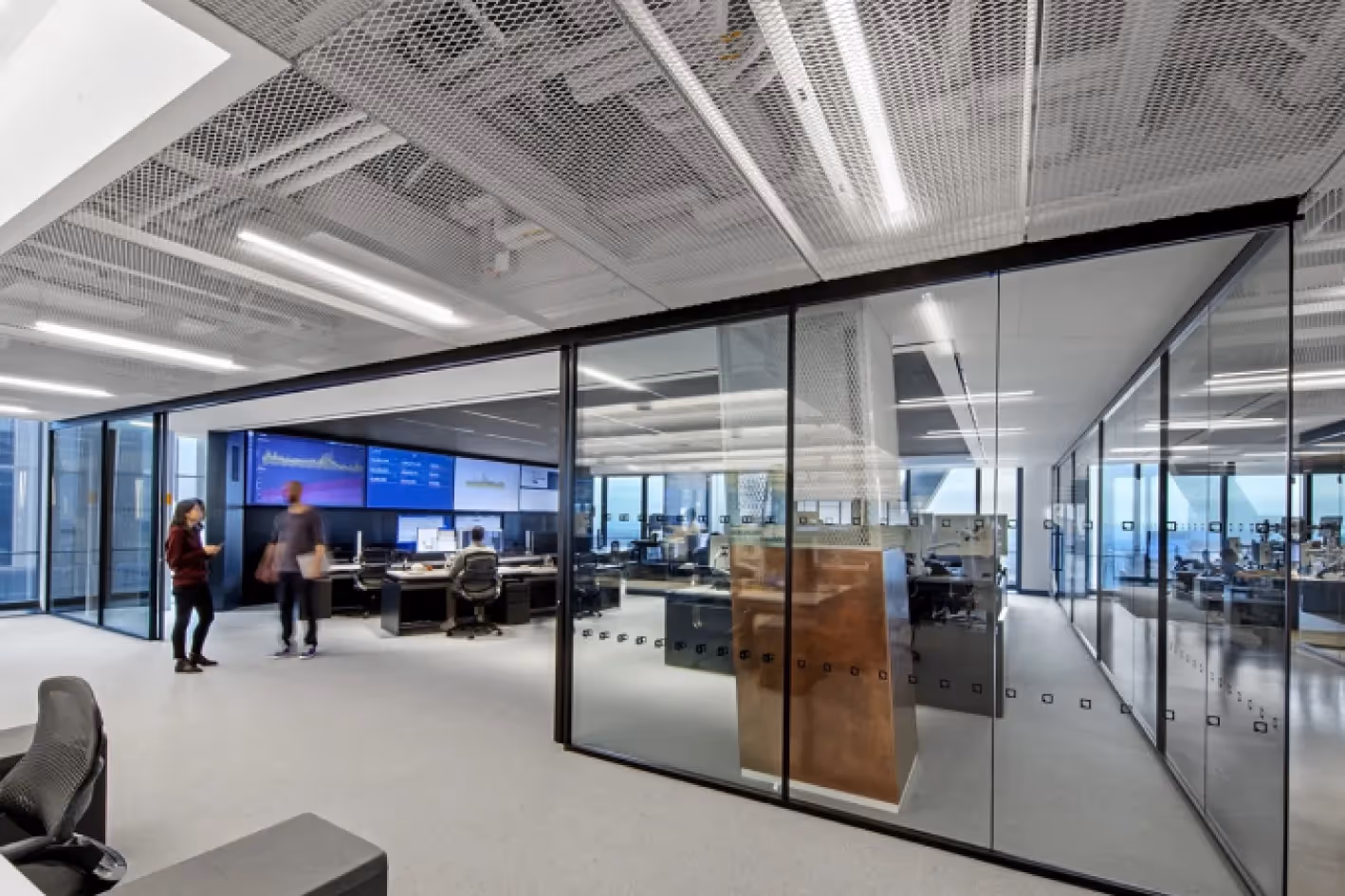Busy IEX office located in New York highrise