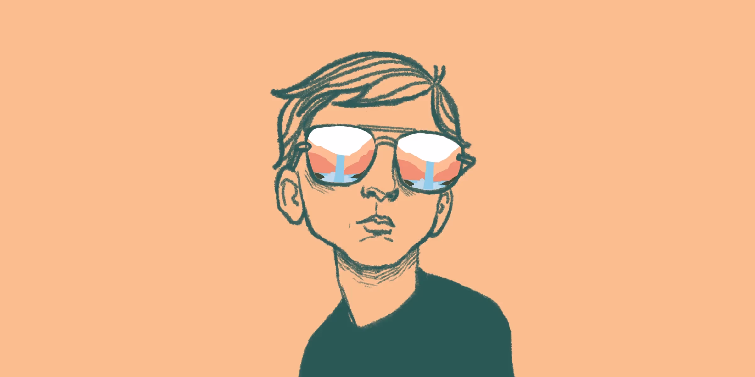 Illustration of a boy wearing sunglasses