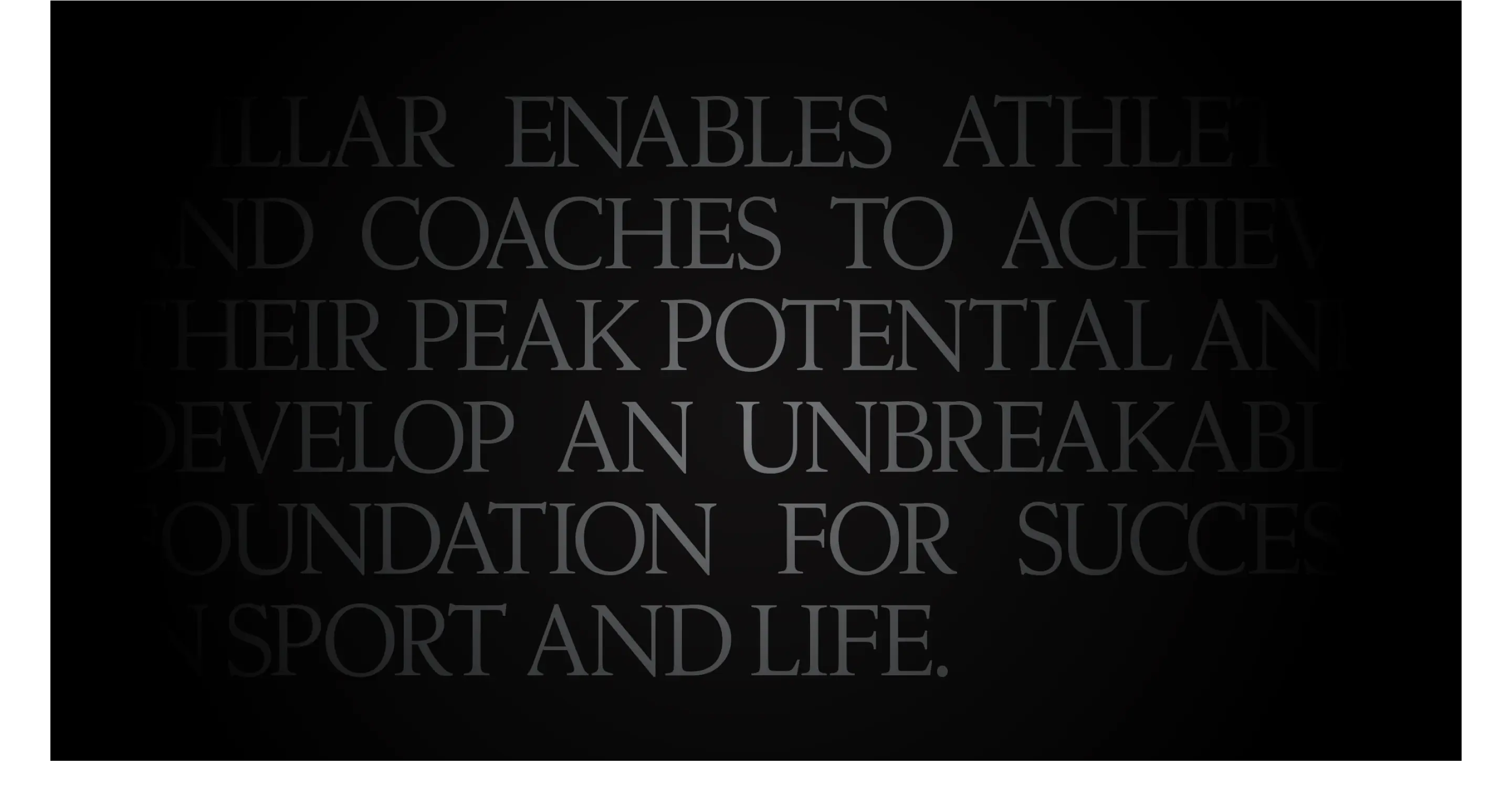 7Pillar clean design system with bold typography and minimal color palette reflecting timeless athletic excellence