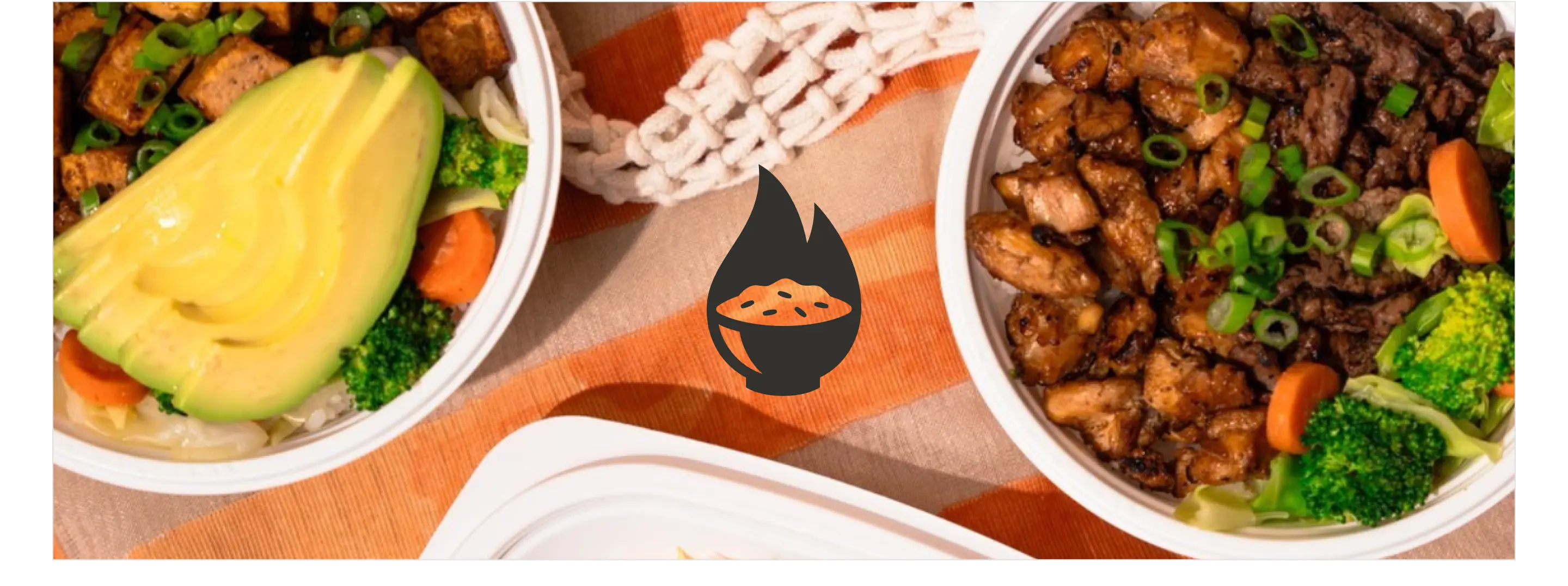 Flame Broiler photography and iconography system showcasing simple ingredients creating bold, flavorful Korean-inspired dishes