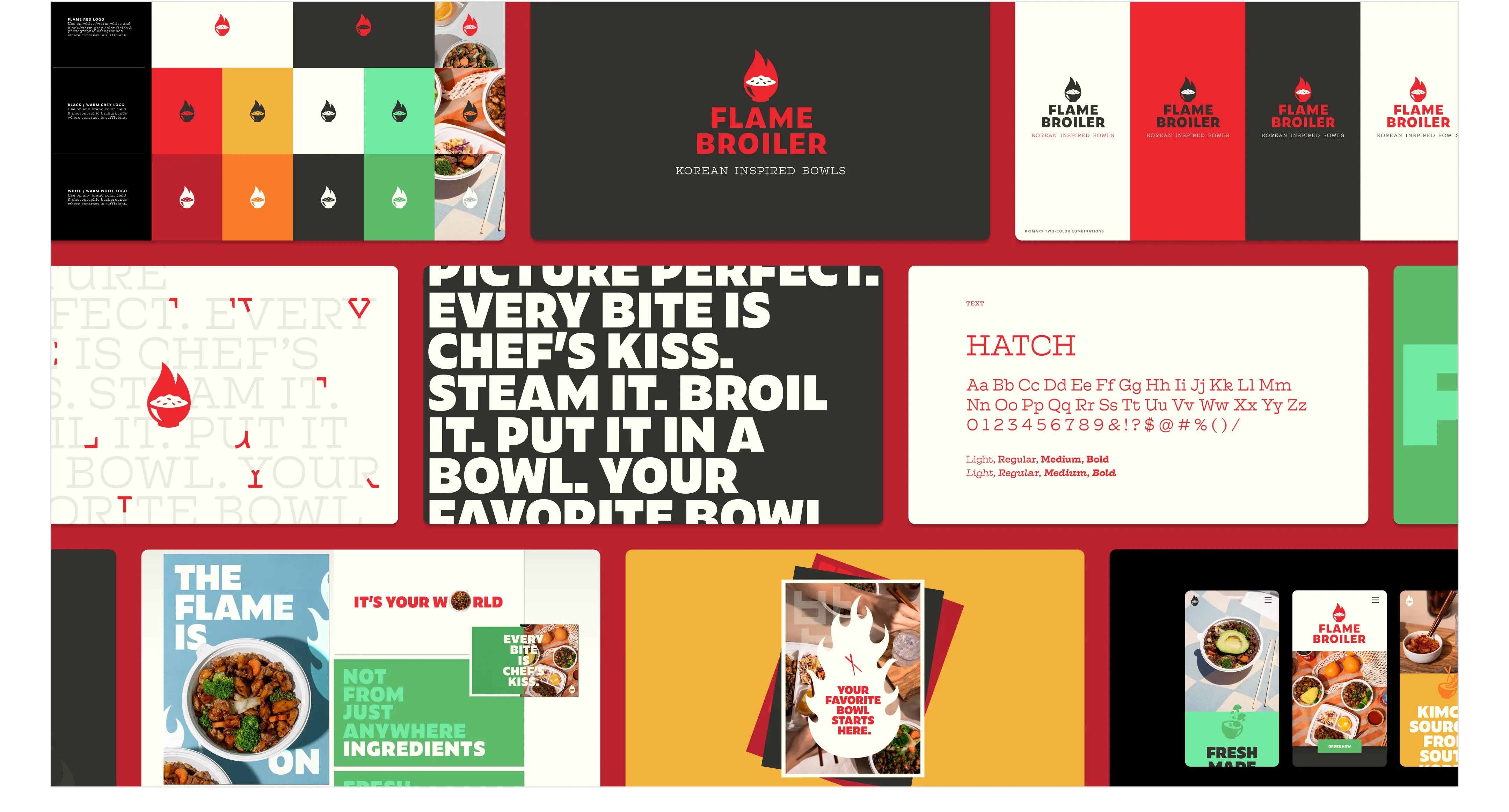 Flame Broiler descriptive tagline and brand messaging bringing Korean food promise to forefront for customer clarity