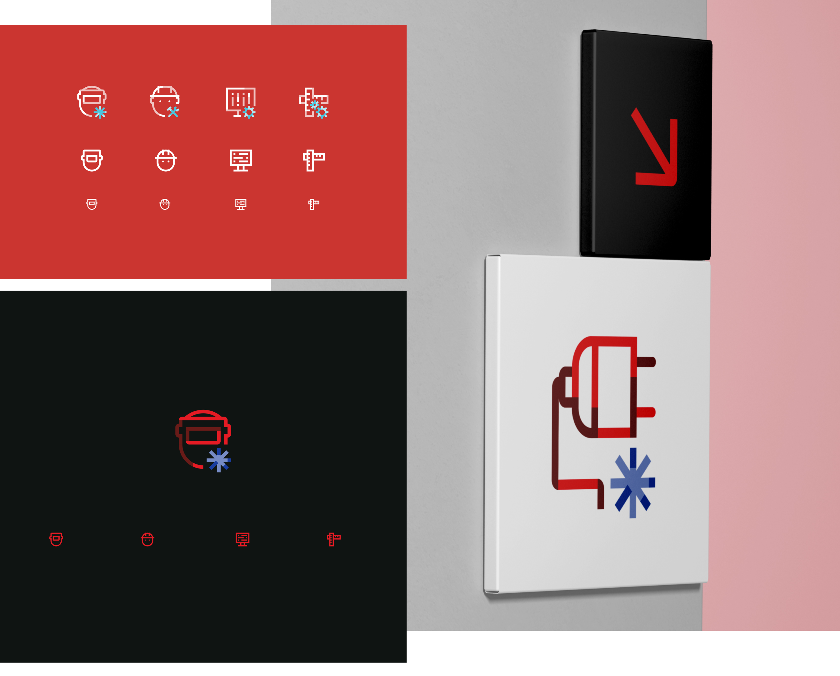 The Match comprehensive visual system including custom iconography, patterns, signage, and multilingual applications for educational flexibility