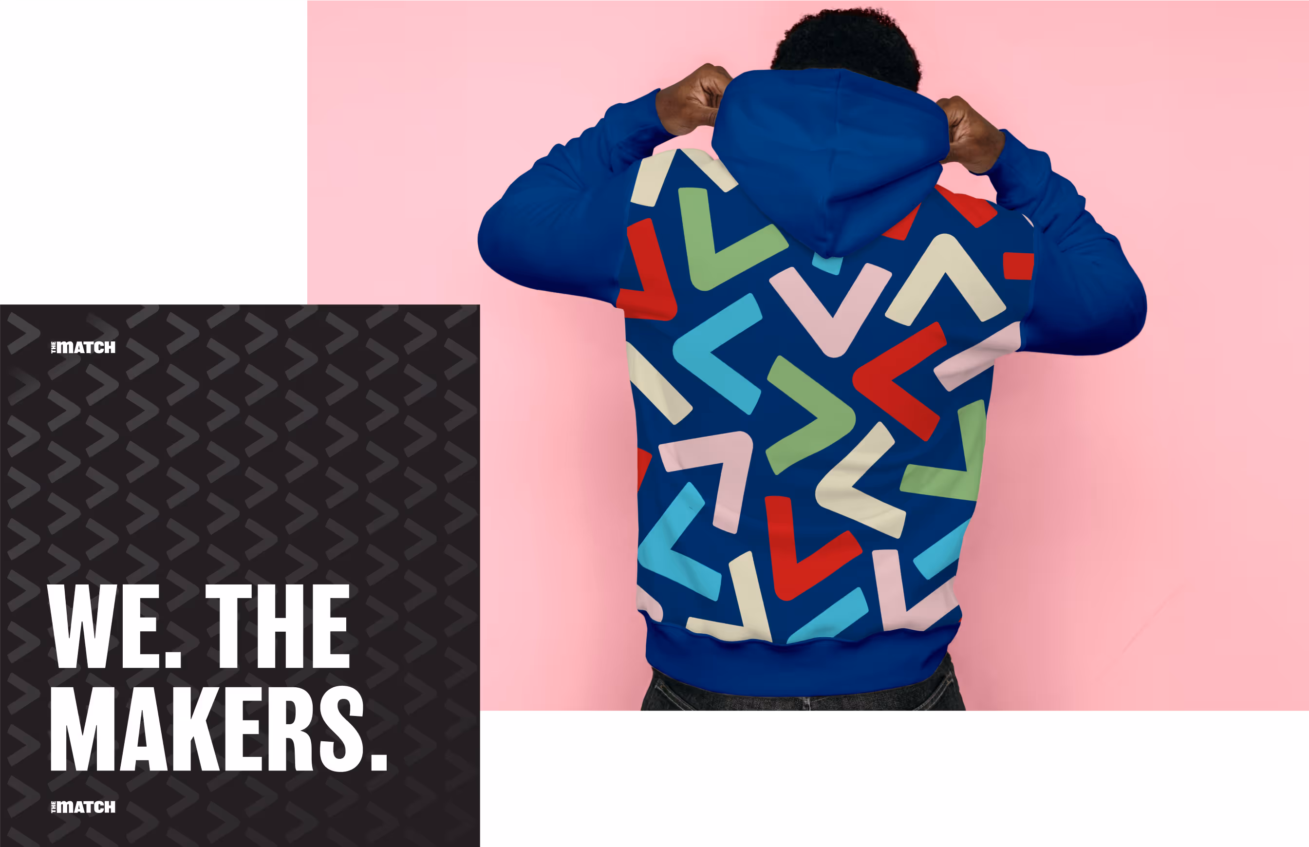 The Match brand system components showcasing bold, aspirational design that bridges academic credibility with community relevance