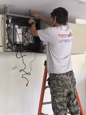 Installation of air conditioner.