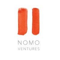 Nomo Ventures logo. Two vertical orange paint stripes with company name below