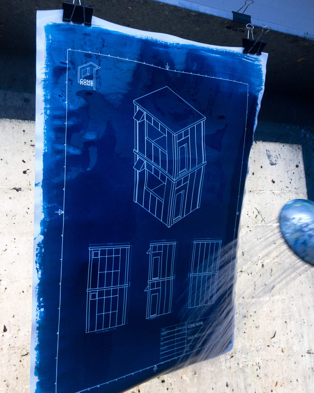 washing cyanotype