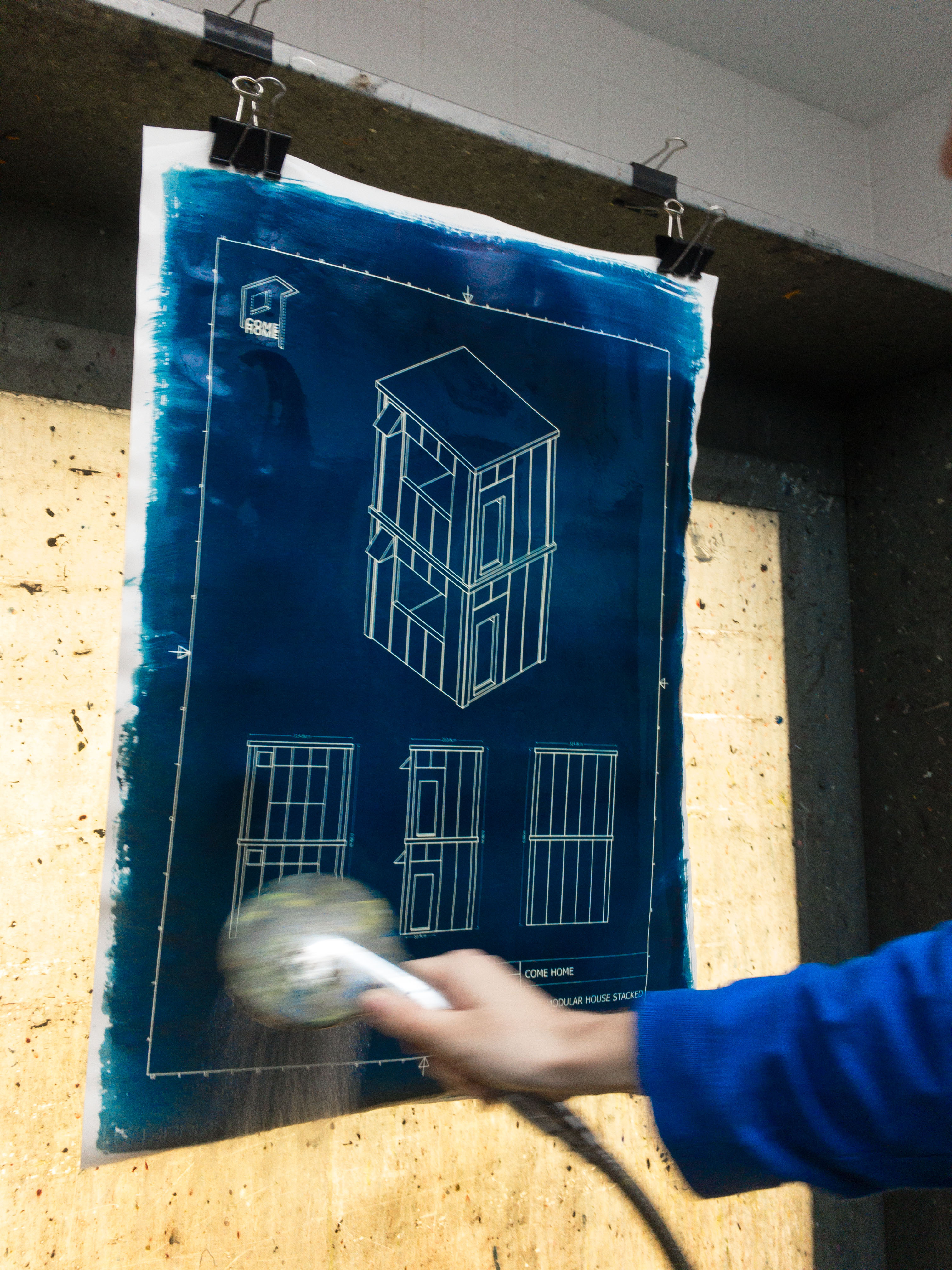 washing cyanotype 2