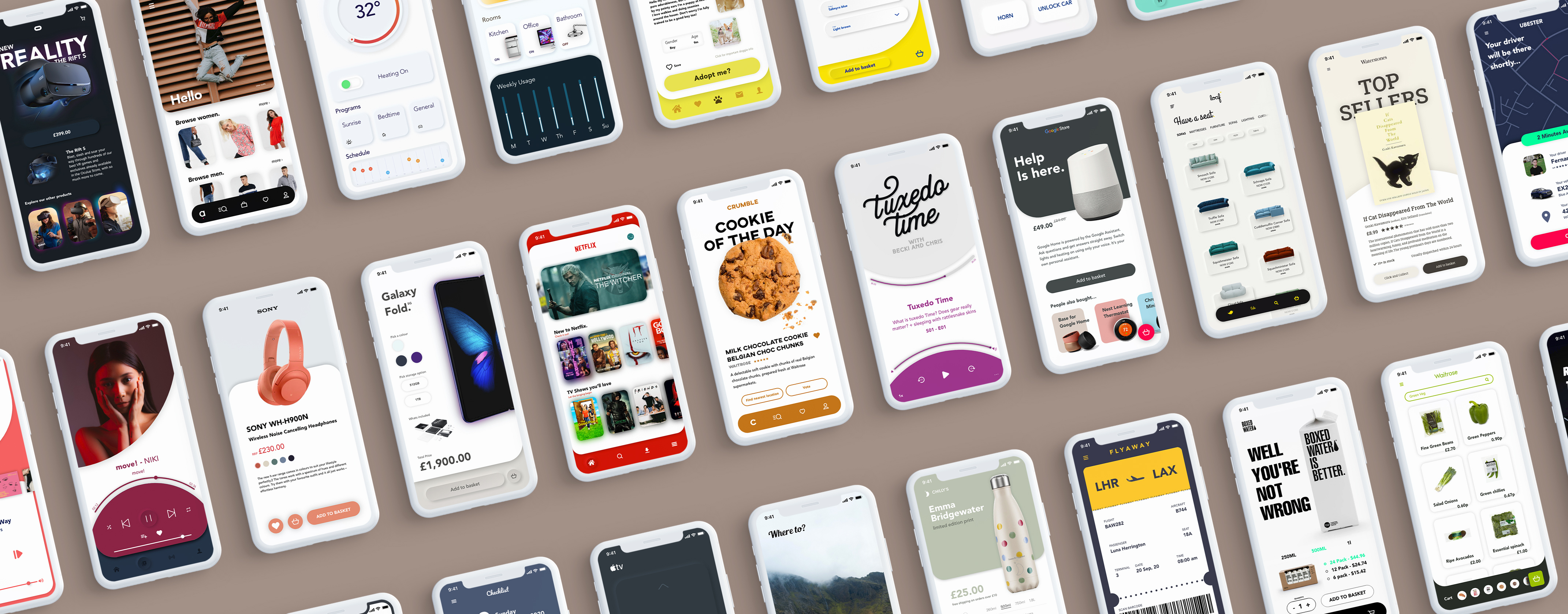30 mockups of ui designs