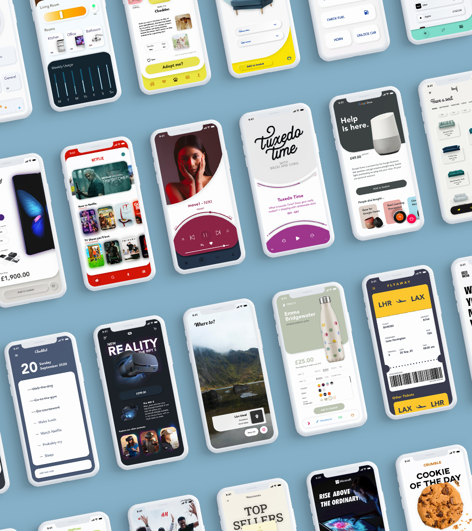 30 mockups of ui designs