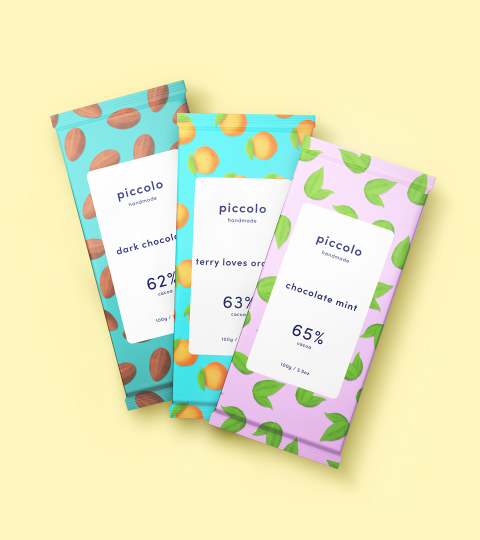 Piccolo Chocolate packaging