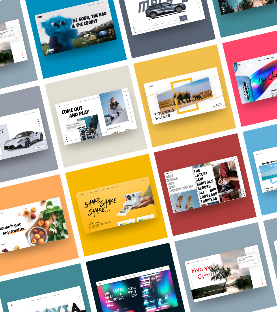Collage of web designs