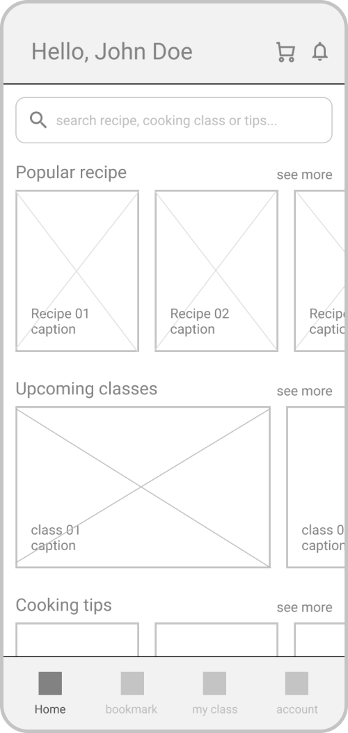 wireframe home