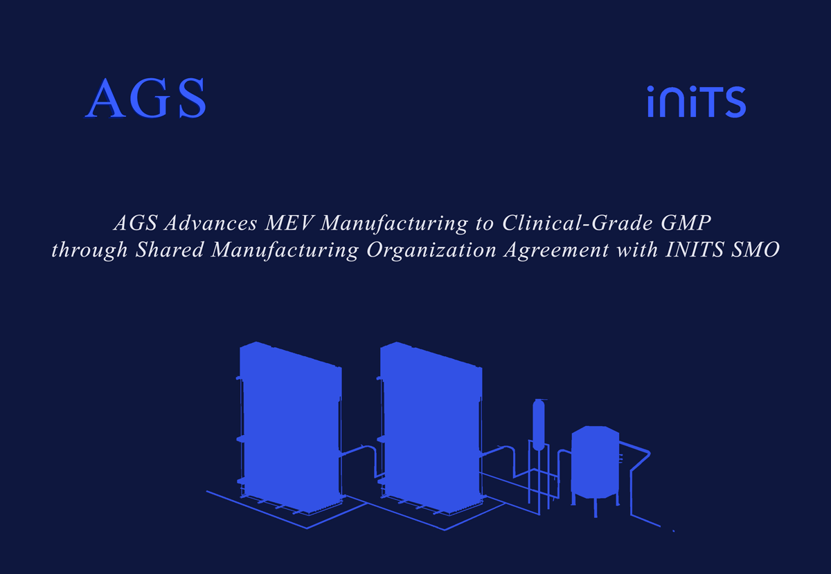 «AGS Advances MEV Manufacturing to Clinical-Grade GMP through Shared Manufacturing Organization Agreement with INITS SMO», Paris, FR, February 16, 2026.