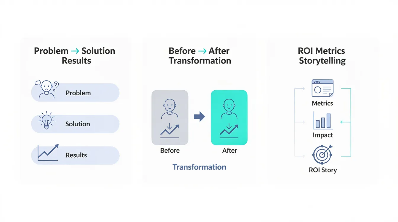 The image features a clean and modern infographic outlining three frameworks for SaaS testimonial videos: Problem Solution Results, Before After transformation, and ROI metrics storytelling. Each framework is illustrated with simple visuals and icons, emphasizing the importance of authentic testimonials in showcasing customer success stories and engaging potential customers.