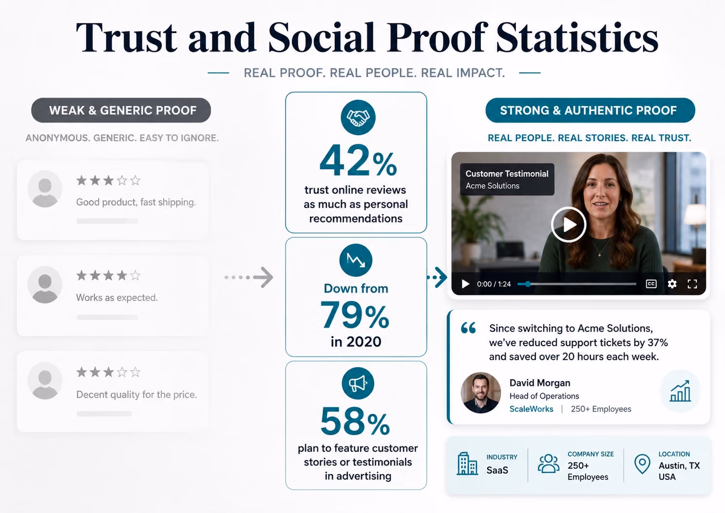 Graphic depicting trust and social proof statistics