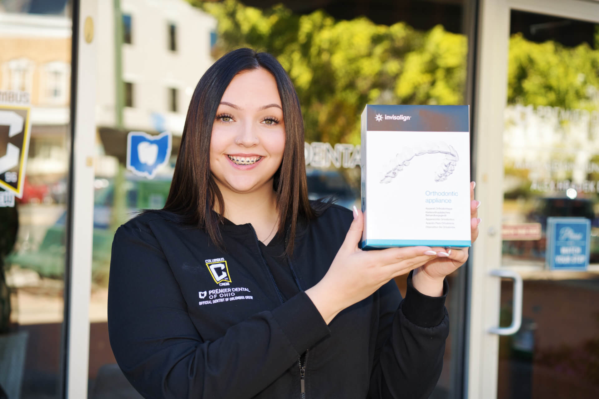 A patient getting a consultation for Invisalign