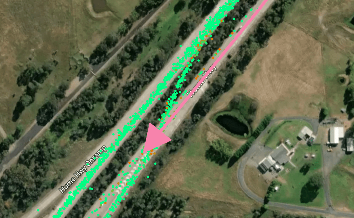 Contraflow on the Hume Highway through the Road Intelligence Platform.