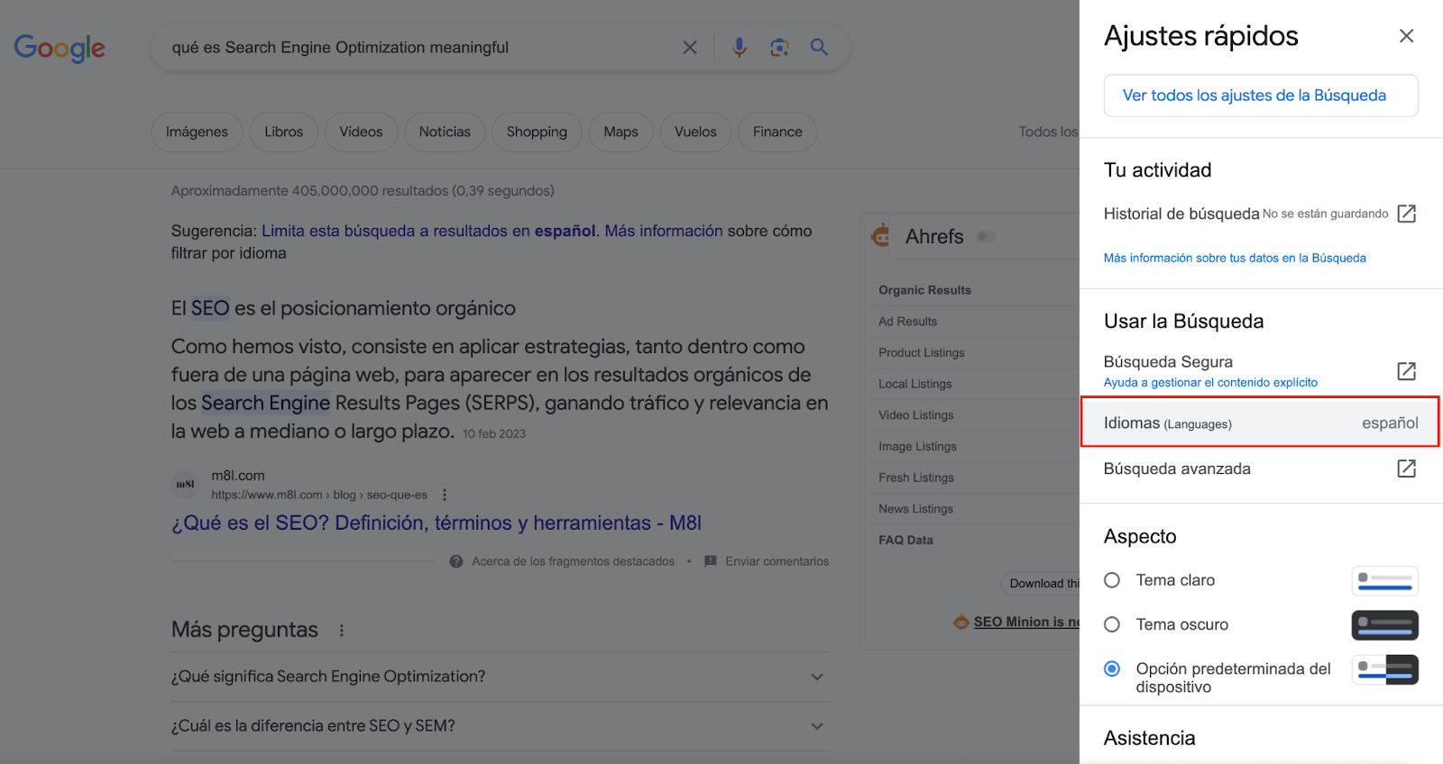 Cómo configurar el idioma en tu buscador de Google