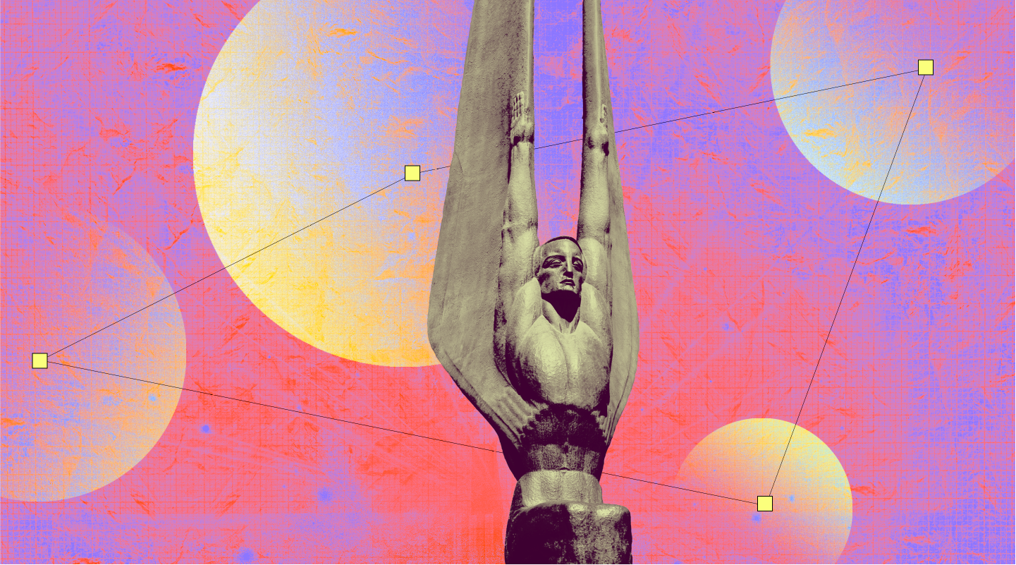 students working in a classroom putting postits on wall