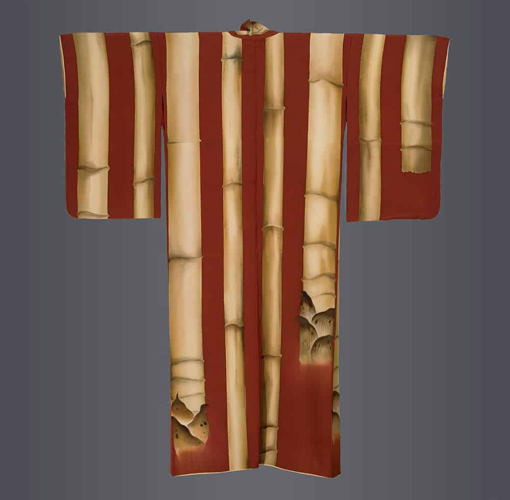 Painted Bamboo-motif Kimono