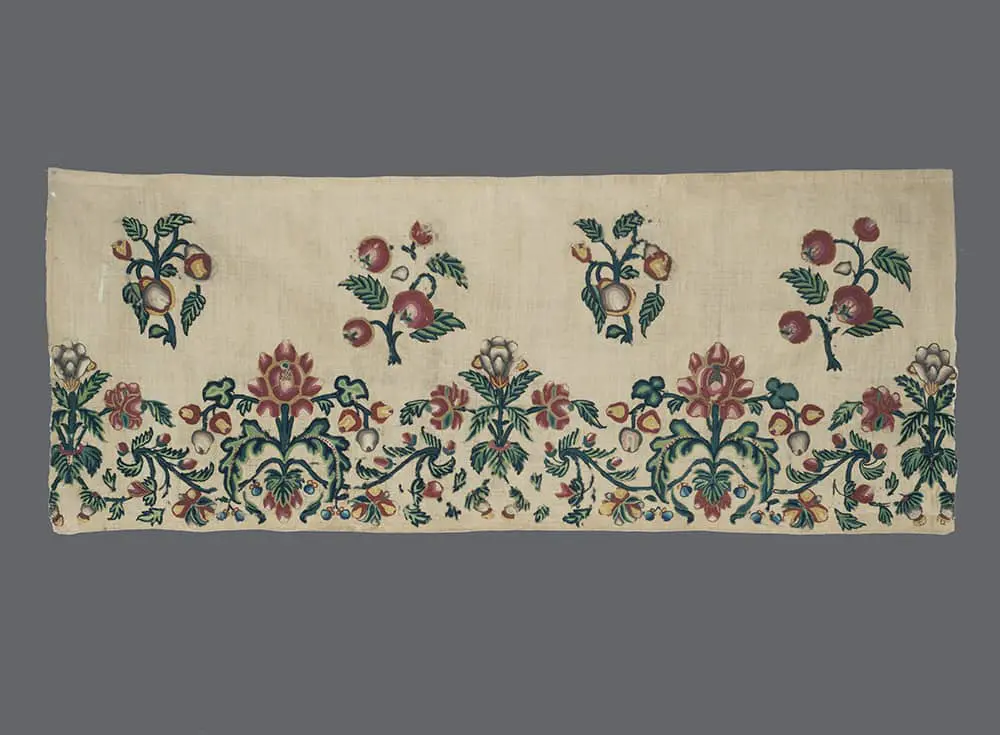 18th century Embroidered Valence