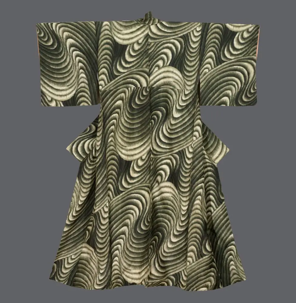Swirl-motif Kimono